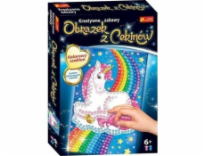 Ranok obrázek flitrů. Jednorožec