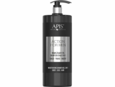 APIS APIS_ACTION PRO MEN 3IN1 Zvlhčující gel pro mytí těla a vlasů 1000 ml