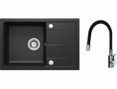 Deante Deante Leda Graphite Sink + baterie s ohnutým potěr