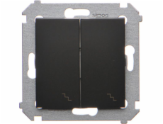 Kontaktní simon Simon 54 Dvojité schodiště s podsvícením (modul) 10AX 250V Black Mat DW6/2L.01/49 šroubové svorky