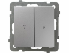 Ospel AS žalúziový spínač /s mechanickým zámkom/ strieborný LP-7GB/m/18