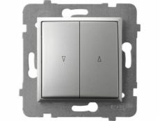 Ospel ARIA Strieborný žalúziový spínač LP-7U/m/18