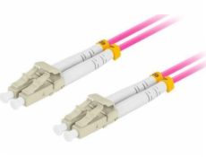 LANBERG optický patch cord MM LC/UPC-LC/UPC duplex 5m LSZH OM4 50/125 priemer 3mm, farba magenta