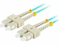 LANBERG optický patch cord MM SC/UPC-SC/UPC duplex 2m LSZH OM3 50/125 priemer 3mm, farba cyan