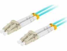 LANBERG optický patch cord MM LC/UPC-LC/UPC duplex 1m LSZH OM3 50/125 priemer 3mm, farba cyan
