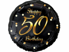 Fólie balón B&C Happy 50 Birthday Black and Gold