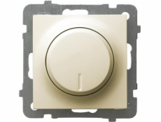 Tlačidlový otočný stmievač Ospel As LP-8GL2/m/27 univerzálny pre LED 0-100W pre žiarovky a halogény 10-250W ecru