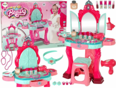 Import Leantoys Beauty Set Toaletný stolík so zrkadlom Light Sound Jewelry Pink