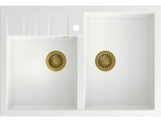 Quadron Bill 120 Graniteq Snow White Sink/Golden Elements