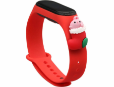 Vianočný silikónový náramok Hurtel Strap pre Xiaomi Mi Band 6 / Mi Band 5 Vianočný silikónový náramok červený (Santa Claus 1)