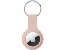 Silikonový pouzdro Crong Crong s klíčem k klíči Kring k Apple Airtagu (písečný růžový)