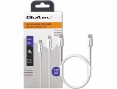 USB USB-C Qoltec Cable-USB-C 1,5 m bílá (52360)