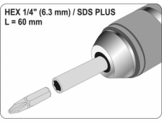 Yato SDS PLUS adaptér pre 1/4 bitu (YT-04690)