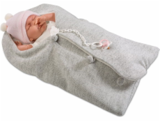 Llorens Mimi plačúca bábika v šedom spacom vaku, 40 cm (GXP-607949)