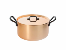 Hrnec de Buyer, 6342.28, PRIMA MATERA, měděný, s pokličkou, úchyty z litiny, vhodné pro všechny varné desky, průměr 28 cm, výška 13,5 cm, objem 8 L