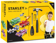 Sada Stanley Jr. U001-K04-T03-SY, 4 autíček, šroubováku a kladiva