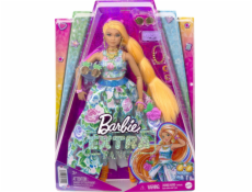 Barbie Extra Fancy Puppe im blauen Kleid mit Blumenmuster