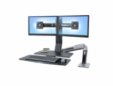 ERGOTRON WorkFit-A II, Dual, 5  Lift Engine and Worksurface, Polished Aluminum,stol,drž. 2x mon.,kláv.deska