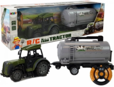 Zelený traktor LEANToys s dálkově ovládaným návěsem na mléko 2,4G
