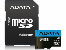 Karta ADATA Premier MicroSDXC 64 GB Class 10 UHS-I/U1 A1 V10 (AUSDX64GUICL10A1-RA1)