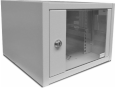 Závesná patch skriňa 19 "4U rack 550x350, sklenené dvere, delená, zložená, nosnosť 30kg, šedá