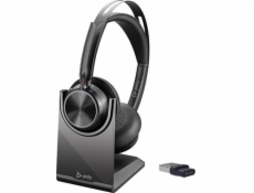 POLY Voyager Focus 2 UC Headset Wired & Wireless Head-Band Office/Call center USB Type-A Bluetooth Charging stand Black