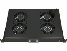 Extralink 19\ RACK MOUNT FAN PANEL (4 FANS) WITH THERMOSTAT