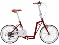 The-sliders Skladací bicykel, kolobežka 2v1 Lite, vkusné a pohodlné, skladacie Burgundy Red