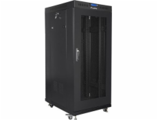 Inštalačná skriňa do stojana 19 27U 600x800 čierna, dierované dvere LCD (Flat Pack)