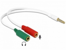 Delock adaptér stereo jack 3,5 mm samec&gt; 2 x stereo jack 3,5 mm samica, biely