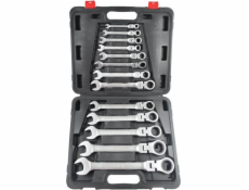 Stříbrný klíč s plochou kapsou s kloubem a Ratchet 6-32mm 13 ks. (SK-013-01)