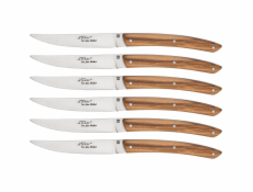 Jean Dubost Le Thiers     6 pcs. Steak Knives Set Olive Wood