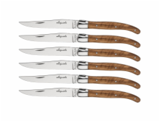 Jean Dubost Laguiole      6 pcs. Steak Knives Set Olive Wood