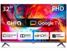 CHiQ L32M8TG TV 32 , FHD, smart, Google TV, dbx-tv, Dolby Audio, Frameless, stříbrná