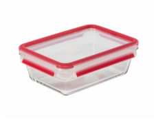 Emsa Clip&Close Glass Food Container 1,3 L red