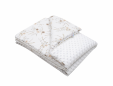 Dětská deka z Minky s výplní New Baby Květy bílá 80x102 cm