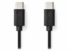 NEDIS kabel USB 2.0/ zástrčka USB-C - zástrčka USB-C/ černý/ 1m