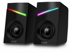 CONNECT IT NEO PC reproduktory 2.0, 3W, RGB podsvícení, 3,5mm jack+ USB, ČERNÉ