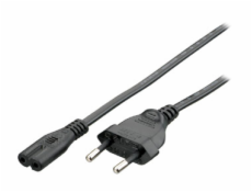 equip napájací kábel pre notebooky, euro, čierny 1,8 m