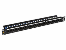 19 "Patch panel Solarix 24 x RJ45 CAT5E UTP čierny