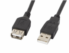 LANBERG USB-A M/F 2.0 kábel 3m, čierny