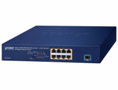 Planet PoE switch 8x1Gb/2.5Gb + 1xSFP+ 10Gb, VLAN, PoE 802.3at 120W