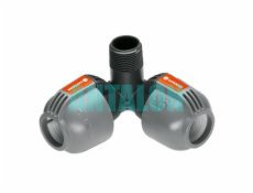 GARDENA L-kus 25 mm x vonkajší závit 3/4", rohová prípojka zadažďovača (2783)