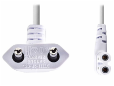 NEDIS napájecí kabel pro adaptéry/ Euro zástrčka - konektor IEC-320-C7/ úhlový-úhlový/ dvoulinka/ bílý/ 3m