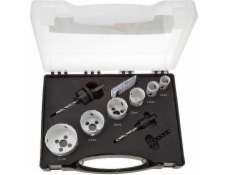 Makita D-47117 sada děrovek BiM (se závitem): 19, 22, 29, 38, 44, 57mm + 2x adaptér + 2x středicí vrták HSS-G, 10ks