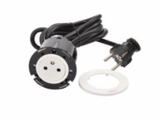 Legrand - Incara™ Disq 60 - Zapuštěná zásuvka 2P+T, bílá, 2m