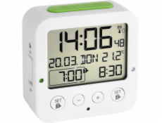 TFA 60.2528.02 Bingo white Digital RC Alarm Clock w. Temper