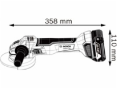 BOSCH GWS 18V-10, akumulátorová uhlová brúska, 9.000 ot/min, 125 mm