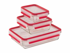 EMSA Clip&Close Glass Food Storage Box 3 pieces