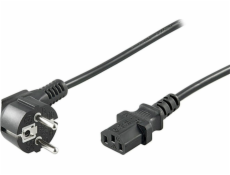 Kabel zasilający Kabel sieciowy 230V zasilacz, CEE7 (widelec)-C13, 1m, VDE approved, czarny, No Name